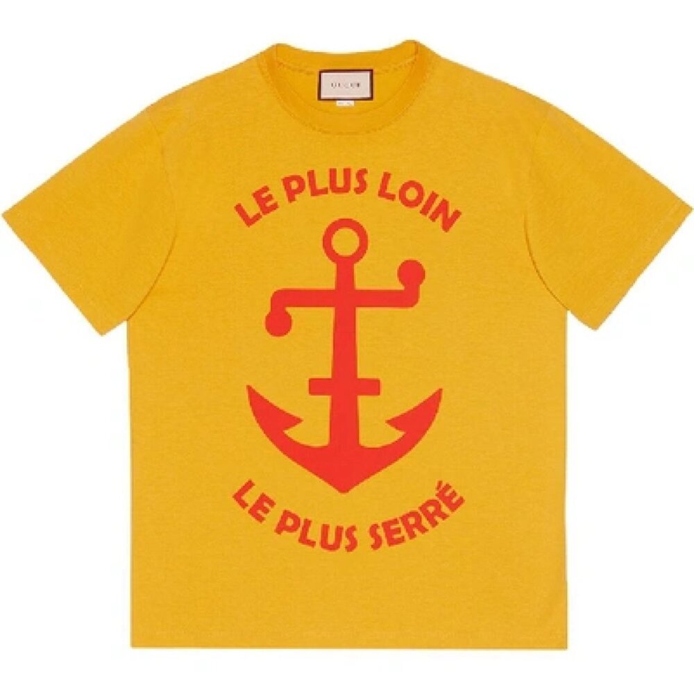 NWT Gucci anchor print oversized T-shirt In Yellow Size M